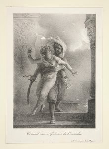 Conrad salva a Gulnare de l de Emile Jean Horace Vernet