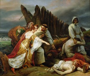 Edith encontrando el cuerpo de Harold de Emile Jean Horace Vernet