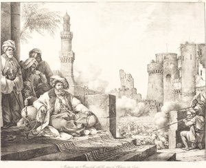 Masacre de los mamelucos rebeldes en el castillo de El Cairo de Emile Jean Horace Vernet
