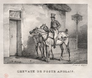 Caballos postales, 1823 de Emile Jean Horace Vernet