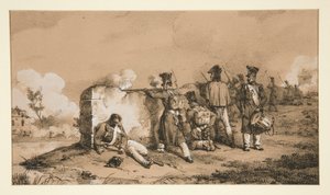 Soldados en escaramuzas de Emile Jean Horace Vernet