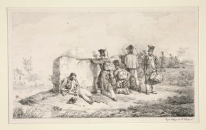 Soldados en escaramuzas de Emile Jean Horace Vernet