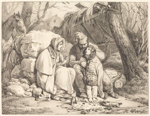 Familia de soldado acampada