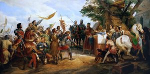 La batalla de Bouvines el 27 de julio de 1214 de Emile Jean Horace Vernet