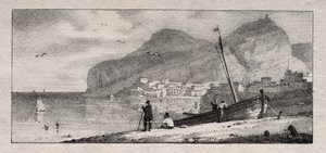 Vista de un puerto de Emile Jean Horace Vernet