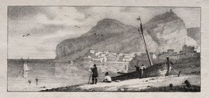 Vista de un puerto de Emile Jean Horace Vernet