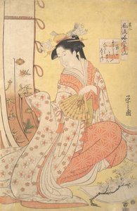 Ono no Komachi: Número Dos Sono ni, de la serie Parodias Elegantes de los Seis Poetas..., 1790s de Hosoda Eishi