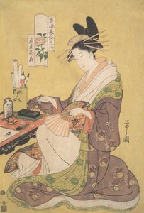 La cortesana Hanaogi del burdel Ogiya, de la serie Bellezas de..., ca. 1794 de Hosoda Eishi