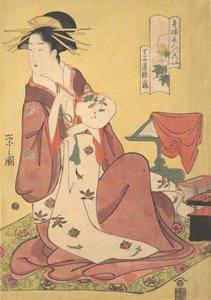 La cortesana Hinazuru del burdel Chojiya, de la serie Bellezas, ca. 1795 de Hosoda Eishi
