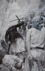 Una pelea de piratas de Howard (after) Pyle