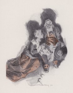 Ilustración de Evangeline, A Tale of Arcadie, de Henry Wadsworth Longfellow (litografía)