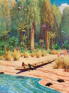 Ilustración para Robinson Crusoe de Howard Davie