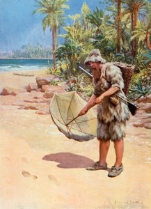 Ilustración para Robinson Crusoe de Howard Davie