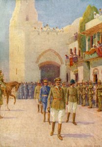 Lord Allenby entrando en Jerusalén (litografía en color)