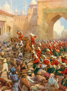 Sir Henry Havelock en el Socorro de Lucknow (litografía en color) de Howard Davie