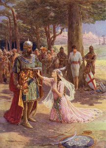 Santiago de España y la princesa Celestina (litografía en color) de Howard Davie