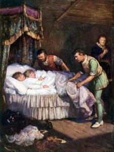 El asesinato de los Príncipes en la Torre (litografía en color) de Howard Davie