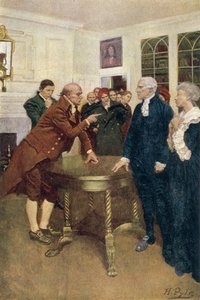 Un comité de patriotas entregando un ultimátum a un consejero del rey, ilustración de 