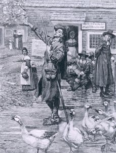 Un exhortador cuáquero en Nueva Inglaterra, ilustración de 