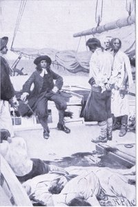 Coronel Brett y el pirata, de El Libro de Piratas de Howard Pyle publicado por Harper & Bros, 1921