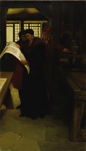 Gutenberg en la imprenta de Howard Pyle