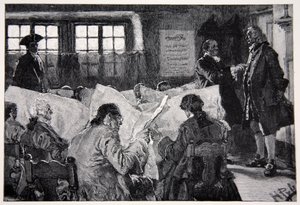 En la sala de lectura de una cafetería de Nueva York de Howard Pyle