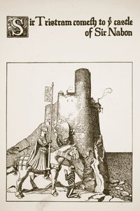 Sir Tristram llega al castillo de Sir Nabon, ilustración de 