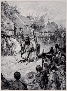 La Procesión Civil encabezada por el General Washington y el Gobernador Clinton de Howard Pyle