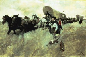 Los colonos de Connecticut entrando en la Reserva Occidental, 1795