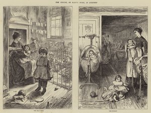 La guardería, o el hogar del bebé, en Stepney de Howard Pyle