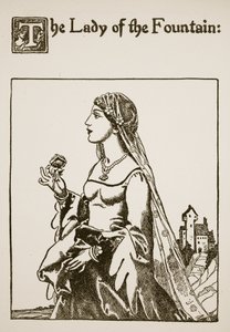 La Dama de la Fuente, ilustración de La Historia de Sir Launcelot y sus Compañeros, 1907