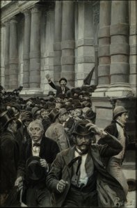 La fiebre de la Bolsa de Nueva York el 18 de septiembre de 1873 de Howard Pyle