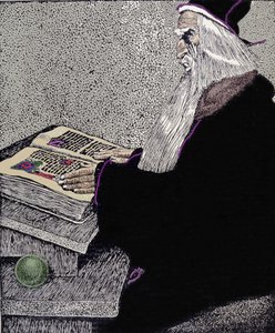 El mago Merlín. Ilustración de Howard Pyle (1853 - 1911), dibujante estadounidense, para “La historia del rey Arturo y sus caballeros”