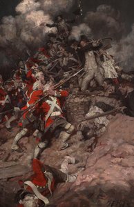 Treparon por el parapeto y se abalanzaron sobre la cresta, a toda velocidad, sobre los británicos. de Howard Pyle