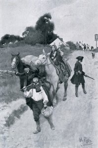 Refugiados tories en su camino a Canadá, ilustración de 