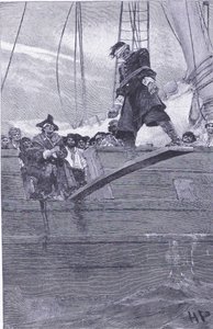 Caminando por la tabla, de El Libro de Piratas de Howard Pyle publicado por Harper & Bros, 1921 de Howard Pyle