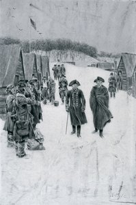 Washington y Steuben en Valley Forge, ilustración de 