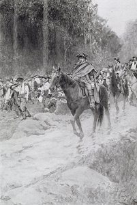La retirada de Washington de Great Meadows, ilustración de 