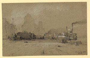 Dibujo, En el Mississippi en St. Louis., 1887 de Howard Russell Butler