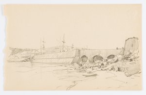 Sin título (Muelle y playa) de Howard Russell Butler