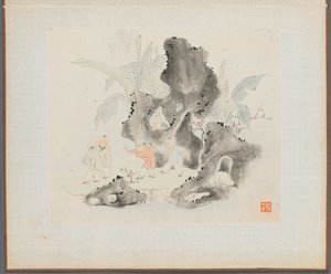 Album of Landscape Paintings Illustrating Old Poems: Children Play in a Rocky Grove de Hua Yan