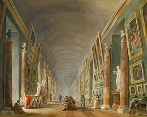 La Grande Galerie du Louvre entre 1801 et 1805 - La gran galería del Louvre entre 1801 y 1805 ... de Hubert (circle of) Robert