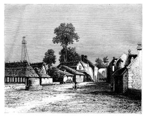 Una calle de Macasar, Célebes, Indonesia, siglo XIX de Hubert Clerget