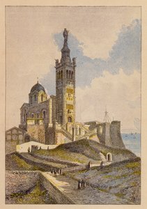 Notre-Dame De La Garde, Marsella (litografía en color)