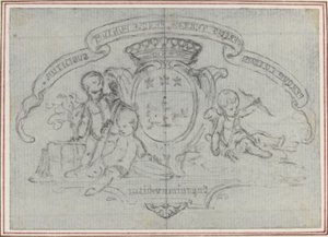 Escudo de armas con tres putti