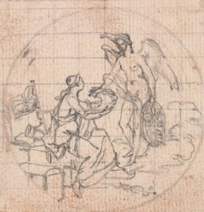Diseño para una medalla: Figura de Britannia (?) y Fortuna (?) o Victoria (?)