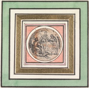Diseño para una medalla: Federico y Augusta, Príncipes de Gales de Hubert Francois Gravelot