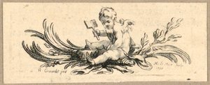 Impresión, Cola, Putto con pala de Hubert Francois Gravelot
