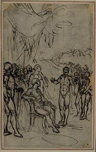 Estudio para "La Pharsale" de Lucain, Canto IV de Hubert Francois Gravelot