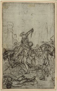 Estudio para "La Pharsale" de Lucain, Canto IV de Hubert Francois Gravelot